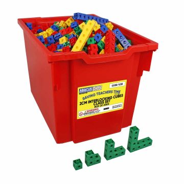 2cm Interlocking Plastic Cubes Class Set - 4 colours (Box of 2000)