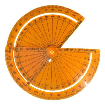 Angle Protractor Set - 100mm diameter, Solid Design (2x 180° Protractors)