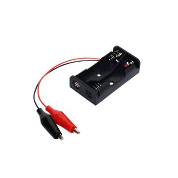 Battery Holder - Dual AA with Alligator/Crocodile Clips (Pack of 5)