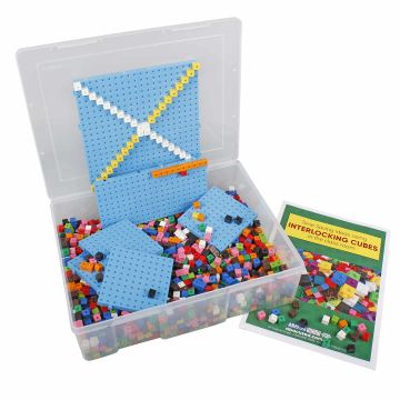 1cm Interlocking Plastic Cubes Class Set - Box of 2000